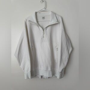 Old Navy Women's White Quarter-Zip Sweatshirt